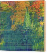 Autumn At Mccarston's Lake Wood Print