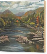 Autumn At The Pemi From Thornton New Hampshire Wood Print