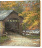 Autumn Bridge Wood Print
