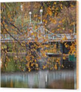 Autumn Bridge Wood Print