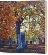 Autumn Cemetery Wood Print