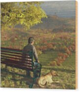 Autumn Companions Wood Print