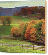Autumn Fall Colors Blue Ridge Brilliance Ap Wood Print