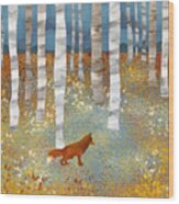 Autumn Fox Wood Print