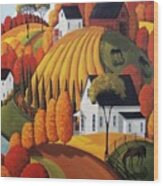 Autumn Glory - Country Modern Landscape Wood Print