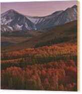 Autumn Sunset At Conway Summit In The Eastern Sierras Wood Print