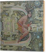 Aztec Astronaut Wood Print