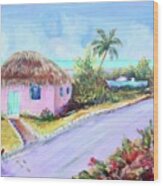 Bahamian Island Shack Wood Print