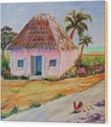 Bahamian Shack Painting Wood Print