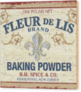 Baking Powder Fleur De Lis Wood Print