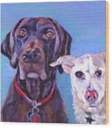 Barney And Casey Wood Print