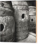 Barrels Of Laugh Past Wood Print