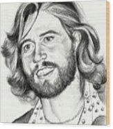 Barry Gibb Portrait Wood Print