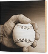 Baseball Wood Print