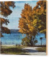 Bass Lake October Wood Print