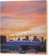 Bc Place Stadium At Sunset. Vancouver, Bc Wood Print