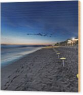 Beach At Sunset - Spiaggia Al Tramonto I Wood Print