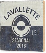 Beach Badge Lavalette Wood Print