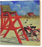 Beach Bikes Wood Print