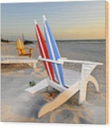 Beach Chair Paradise Wood Print
