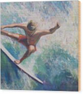 Beach Comber Series, Surfer 1 Wood Print