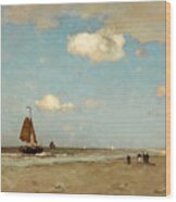 Beach Scene Wood Print