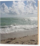 Beach Scene Vertical Wood Print