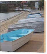 Beached Boats Wood Print