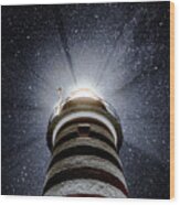 Beacon In The Night West Quoddy Head Lighthouse Wood Print