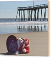 Bear Hugs And Beach Wood Print