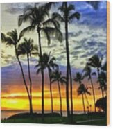 Beautiful Maui Hawaii Sunset Wood Print