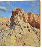 Beautiful Sandstone Cropping In Valley Of Fire Wood Print