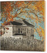 Beauty Surrounds Deserted Home Wood Print