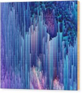 Beglitched Waterfall - Pixel Art Wood Print