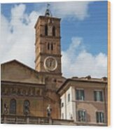 Bell Tower Of Santa Maria Del Popolo Wood Print