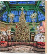 Bellagio Christmas Tree At Dawn 2017 6 To 3.5 Ratio Wood Print