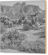 Below The Superstitions Wood Print