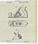 Bench Plane 1883 Patent Art Wood Print