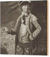 Benedict Arnold, After A Portrait Of 1766 With Quebec In The Background Wood Print