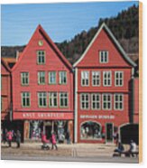 Bergen Bryggen Norway Wood Print