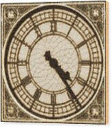 Big Ben Clock Color By Numbers 20161115 Sepia Wood Print