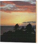 Big Island Sunset Wood Print