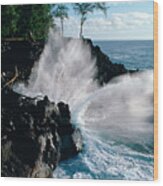 Big Island Waves Wood Print