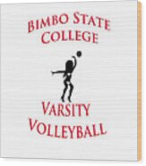Bimbo State College - Varsity Volleyball Wood Print