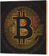 Bitcoin Wood Print