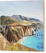 Bixby Bridge Big Sur Coast California Wood Print