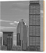 Black And White Boston Prudential Center Wood Print