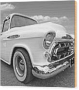 Black And White Chevy Wood Print