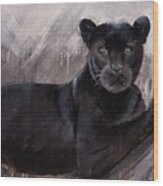 Black Panther Wood Print