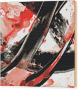 Black White Red Art - Tango - Sharon Cummings Wood Print
